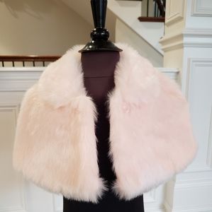 Janie and Jack Pink Faux Fur Stole